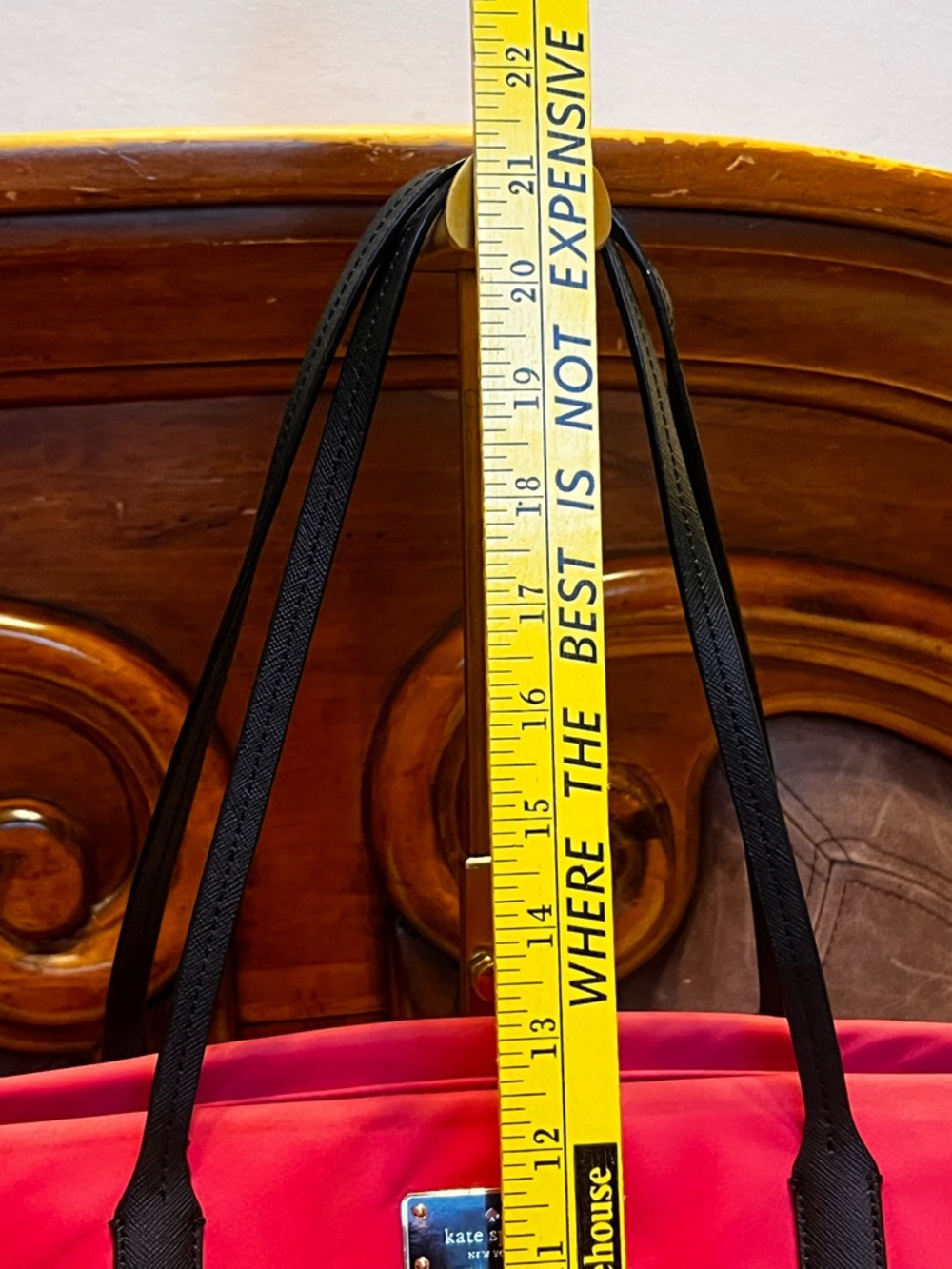 kate spade Hot Pink nylon with Black  leather Handles tote bag - Picture 6 of 16